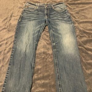 Ariat Jeans Men 36x32 M4 Relaxed Boot Cut Blue Denim Durango Coltrane Western